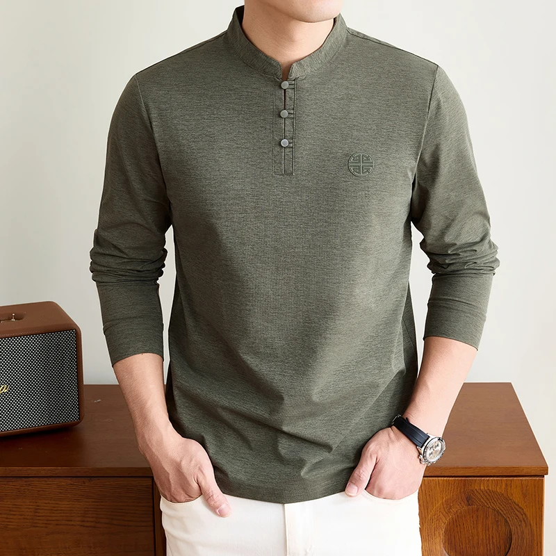 Heren T-shirt met mandarijn kr - Embellish Knit recensie en prijs